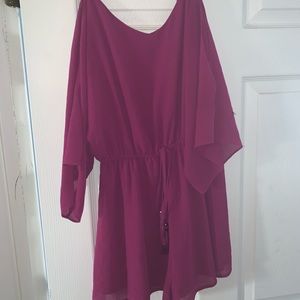 Magenta off shoulder romper